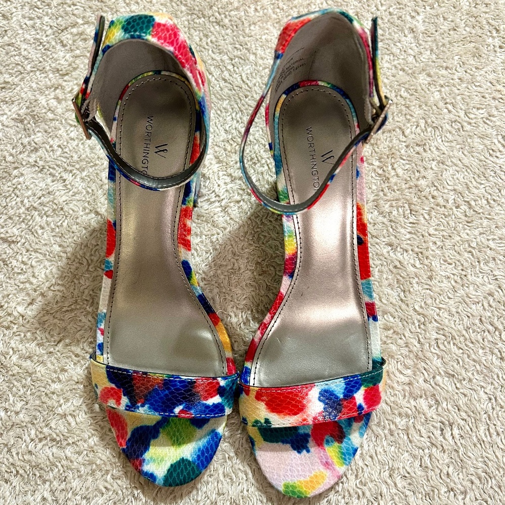 Colorful 3" Heels. Sz 8